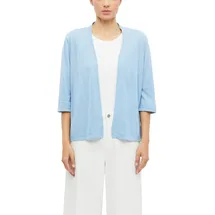s.Oliver Feinstrickjacke mit 3/4-Arm und Wellenkante Blau L