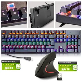 EAXUS Mechanische Gaming Tastatur Blue Switches DE