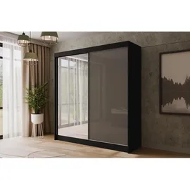 altdecor Schiebetürenschrank VESLI 200 x 215 x 61 cm Schwarz