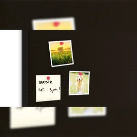 ALLboards Pinnwand, Korktafel in Schwarz, 80×40 cm, Holzrahmen – Schwarz lackiert