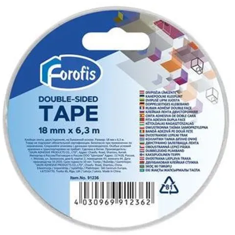Double-sided adhesive tape 18mm*6.3M.