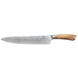 Chef Cuisine Damast Chefmesser mit Olivenholzgriff – Kochmesser handgeschmiedet, 25,4 cm Klinge mit 60±1 HRC-Klingenhärte, rostfrei, ergonomisch, scharfe Klinge von Hand geschliffen