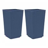 vidaXL Pflanzkübel 2 Stk. Grau 32,5x32,5x57 cm PP