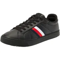 Tommy Hilfiger ICON COURT LTH STRIPES ( Niedriger Schnitt (Schuhe) Herren, Schwarz (Black), 41 EU