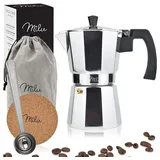 MILU Espressokocher 2 Tassen Silber
