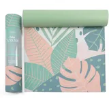 Myga Yogamatte | 6 mm Dicke | Rutschfest & Leicht zu tragen | Ideal für Yoga, Pilates, Meditation & Fitnessübungen | 173 cm x 61 cm | Palmen Design