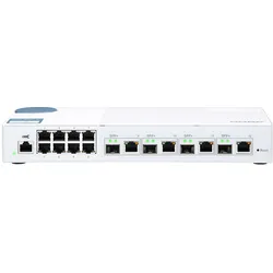 QNAP Systems QSW-M408-4C 12-Port Smart Managed Switch 4x 10GbE SFP+/RJ45 Combo, 8x 1GbE RJ45, Layer 2, Netzwerkmanagement