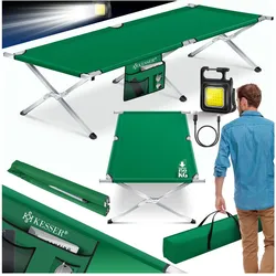 KESSER® Campingbett Klappbett Inkl.Tragetasche und Seitentasche Stabiles Feldbett 150 kg Belastbar Metallrohr 600D Oxfordgewebe Tragbar Liege Reise Bequem
