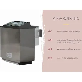 Karibu Saunafass inkl. 9 kW Bioofen + ext. Steuerung