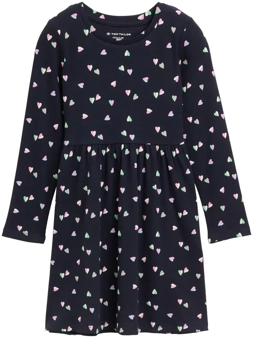 TOM TAILOR Mädchen Mini-Kleid mit Allover-Print, blau, Gemustert, Gr. 92/98