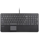 Perixx PERIBOARD-534 QWERTZ, Kabelgebundene kompakte USB-Tastatur mit Touchpad - X-Typ Scherentasten - 39,7 x 19,8 x 3 cm - Integrierte 2 USB-Hubs und Ziffernblock, Deutsche QWERTZ