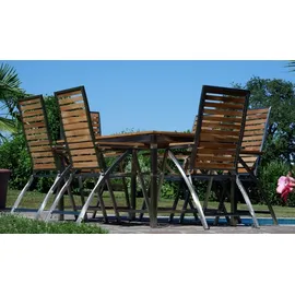 aleos Edelstahl Teak Set 6-tlg. Braun