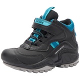 GEOX J New Savage Boy B A Sneaker, Black/Petrol, 24 EU