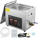 Vevor Ultraschallreiniger Ultraschall Edelstahl-Reinigungsgerät 351 W, 10 L Ultraschallreinigungsgerät mit Digitaler Anzeige 0-30 Min, Reinigung Ultraschall für Schmuck, Brillen, Uhren usw.