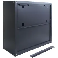 MCW Hängeschrank MCW-O52, Wandschrank Lagerschrank Bücherschrank, abschließbar Stahl 77x77x31cm ~ dunkelgrau