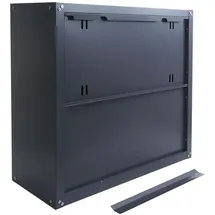 MCW Hängeschrank MCW-O52, Wandschrank Lagerschrank Bücherschrank, abschließbar Stahl 77x77x31cm ~ dunkelgrau