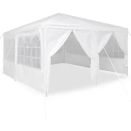 vidaXL Party-Zelt Weiß 400 x 400 x 266 cm Polyester Stahl