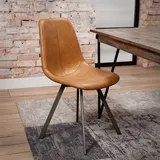 Küchenstuhl in Anthrazit und Braun Kunstleder und Metall (4er Set)