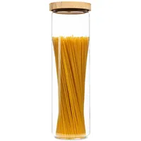 Klarstein Stapelglas mit Bambusdeckel 1700 ml stapelbar luftdicht -