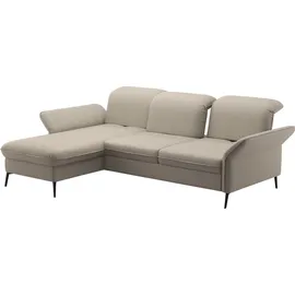 sit&more Ecksofa SIT & MORE "Emely, inkl. Sitztiefenverstellung", grau (taupe), B:264cm H:92cm T:198cm, 95%Polyester, 5% Polyamid, Sofas, Ecksofa, wahlweise mit Bettfunktion,Bettkasten,Kopf- & Armteilverstellung