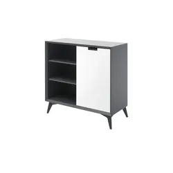 Highboard  Netro , grau , Maße (cm): B: 93 H: 92 T: 40