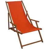 Liegestuhl terracotta Sonnenliege Gartenliege Holz Deckchair Strandstuhl Massivholz Gartenmöbel 10-309