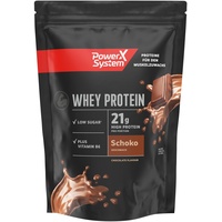Power System Whey Protein Pulver Schoko Low Sugar 21g High Protein Eiweißpulver 420g mit Vitamin B6
