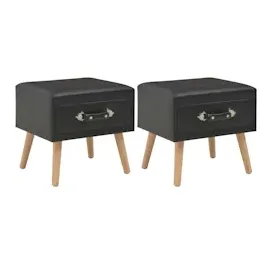 vidaXL Nachttische 2 Stk. Schwarz 40 x 35 x 40 cm Kunstleder