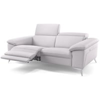 Sofanella 2-Sitzer Leder Stella, Relaxsofa, Designsofa, Designer Couch, Italienisches Sofa, 2er Sofa weiß