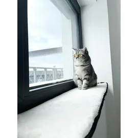 Lebon Fensterbankauflage für Katzen Banki XXL 90 x 25 cm elfenbein