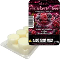 WonderWax Duftwachs WonderWax® Duftriegel 6 x Duftwachs Kreise Weiß, 100% Sojawachs (Gezuckerte Beeren), Duftrichtung: Gezuckerte Beere