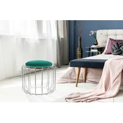 Kayoom Beistelltisch / Pouf Comfortable 110 Dunkelgrün / Silber