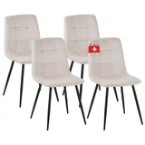 Albatros International Esszimmerstuhl Bora Samt beige 4er Set