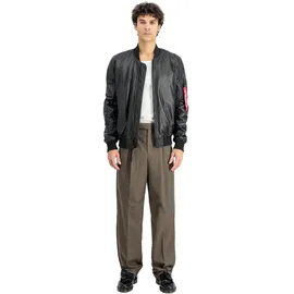 Alpha Industries Ma-1 Lederjacke schwarz L