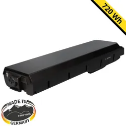 Nachbauakku 36V - 20Ah 720Wh e-Bike Power Pack für Bosch Active und Bosch Performance Gepäckträger