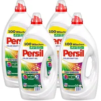 Persil Color Kraft-Gel 400 WL (4 x 100 Waschladungen), Flüssigwaschmittel mit Tiefenrein Technologie, Colorwaschmittel für reine Wäsche und hygienische Frische für die Maschine, wirksam ab 20 °C