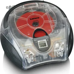 LENCO SCD-24TR Tragbares FM-Radio mit CD, Kopfhöreranschluss