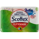 Scottex Tuttofare Küchenrolle mit zwei Seiten, einer weichen Seite und einer widerstandsfähigen Seite, 6 Maxi Rollen