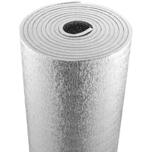 Vevor Doppelt reflektierende Isolierrolle, Strahlungsbarriere mit Schaumstoffkern, 15,1 mm, 48 Zoll x 25 Fuß, doppelseitiges wärmereflektierendes Schild aus Aluminiumfolie und EPE-Schaum, Wärmedämmrolle für Fenster und Wohnmobildächer