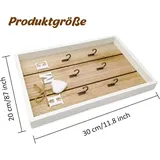 Schlüsselschrank Aus Holz Zur Wandmontage Mit 6 Haken Für Schlüssel, Perfektes Wohnaccessoire, 30 X 20 X 3 Cm