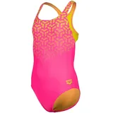 Arena Mädchen Girl's Kikko V Pro Back One Piece Swimsuit, Shocking Pink-Soft Green, 140