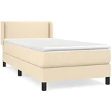 vidaXL Boxspringbett mit Matratze Creme 90x200 cm Stoff