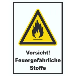 Vorsicht Feuergefährliche Stoffe Schild A6 (105x148mm)
