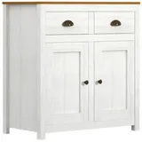 Möbilia Sideboard 86 x 90 x 45 cm Braun / Weiß