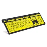 LogicKeyboard XL Print NERO Slim Line LargePrint Black on Yellow PC, USB DE (LKB-LPBY-BJPU-DE)