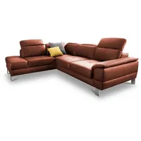 Exxpo by Gala Ecksofa Mantua II Leder Braun Cognac