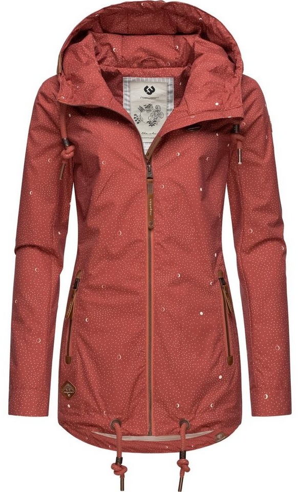 Ragwear Outdoorjacke Zuzka Camomile stylische Übergangsjacke mit Print und Kapuze rosa XS (34)