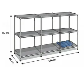 Floordirekt Concept Epure MK-018 Standregal 116 x 40 x 82 cm Grau