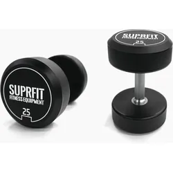 Suprfit CPU Dumbbell Rundhantel (Paar) SCHWARZ|WEISS 2x12.5kg