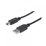 Manhattan USB-A auf Mini-B 1,8 m Schwarz